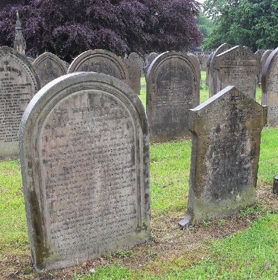 The family grave headstone in Preston Cemetery stands next to that of his son Randal. The tall monument in the background (top left) is the Temperance Monument.